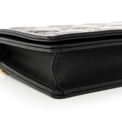 Christian Dior Lambskin Cannage Lady Dior Pouch Black 9 of 11