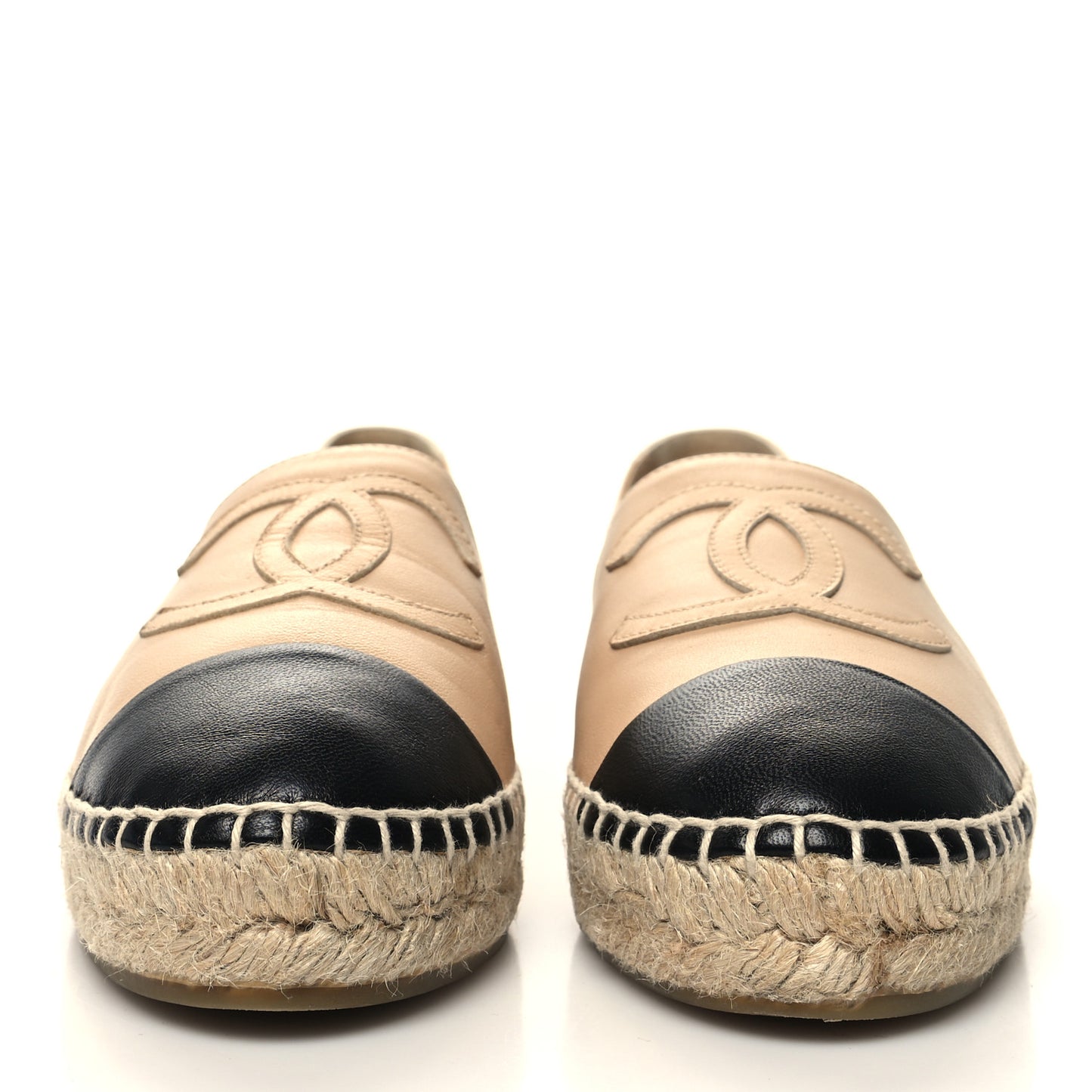 Lambskin CC Espadrilles 36 Beige Black