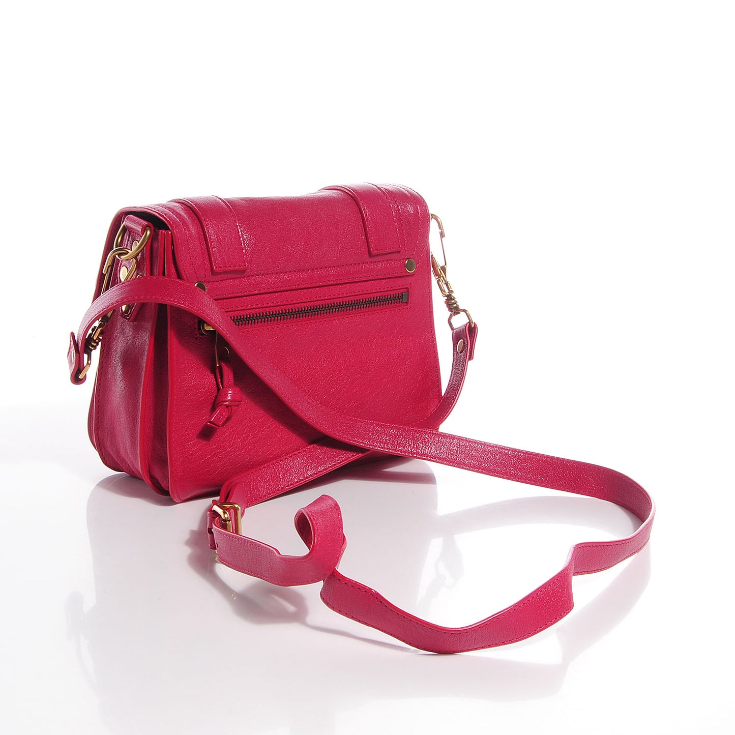 Lambskin PS1 Mini Pouch Messenger Bag Raspberry