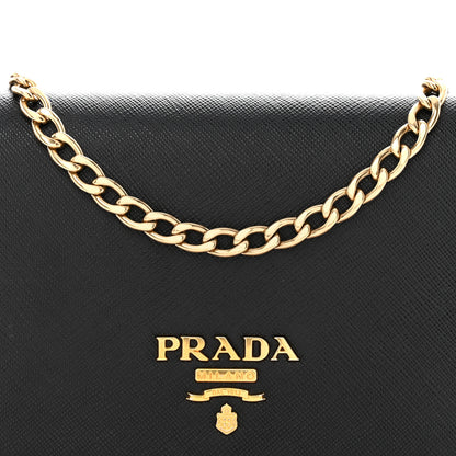 Prada Saffiano Lux Chain Wallet Black 7 of 11