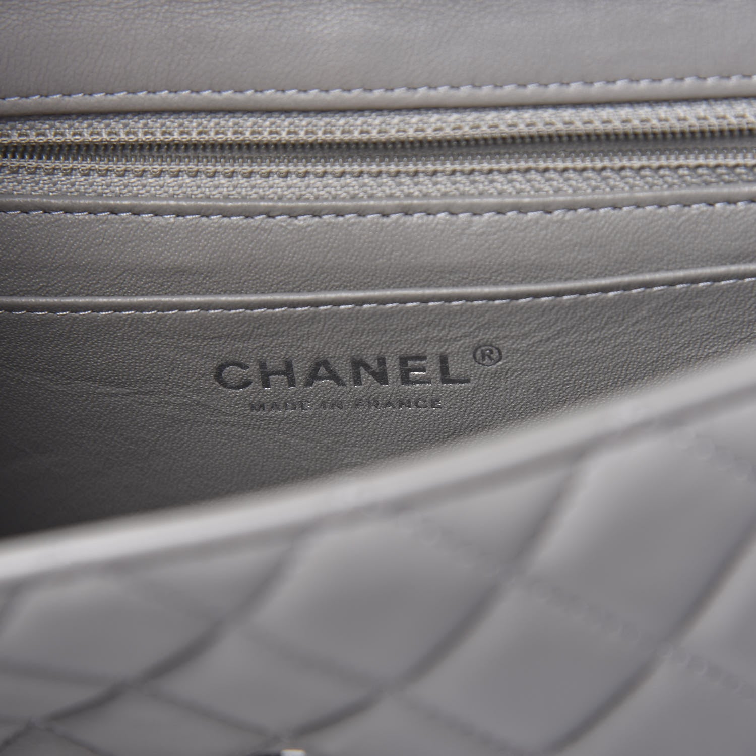 Chanel Lambskin Quilted Mini Rectangular Flap Grey 5 of 10