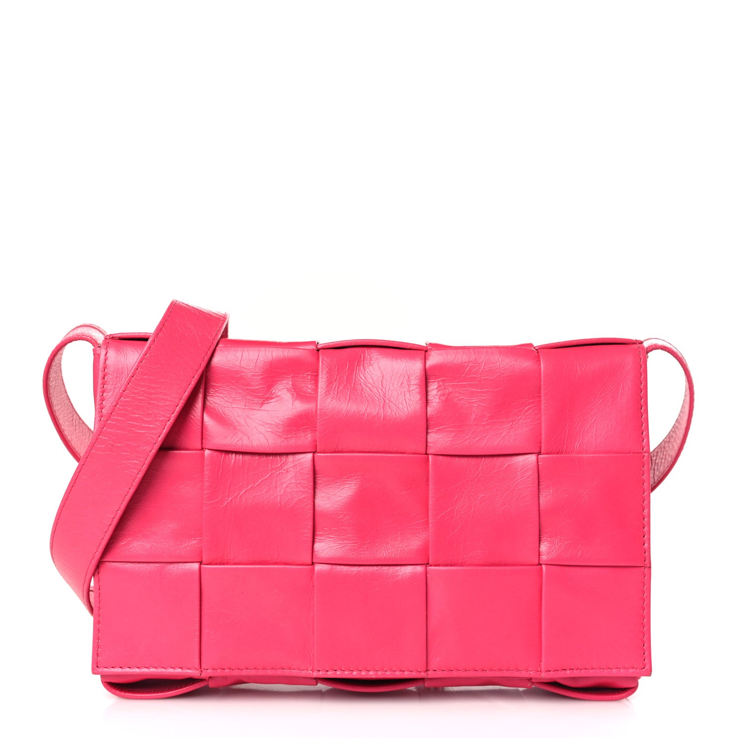 Bottega Veneta Paper Calfskin Maxi Intreccio Cassette Crossbody Bag Lollipop 1 of 9