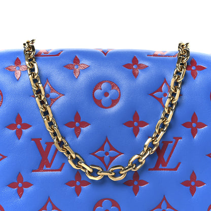 Louis Vuitton Lambskin Embossed Monogram Vuittamins Pochette Coussin Blue Red 8 of 10