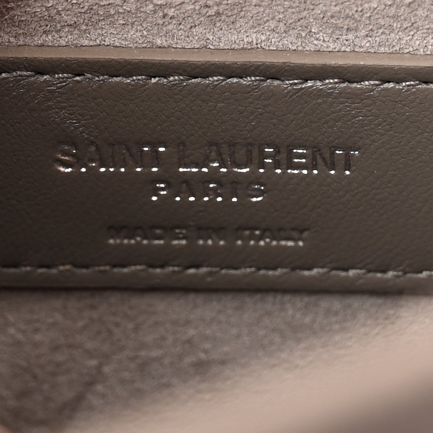 Saint Laurent Calfskin Crocodile Embossed Large Monogram Sunset Fog 7 of 12