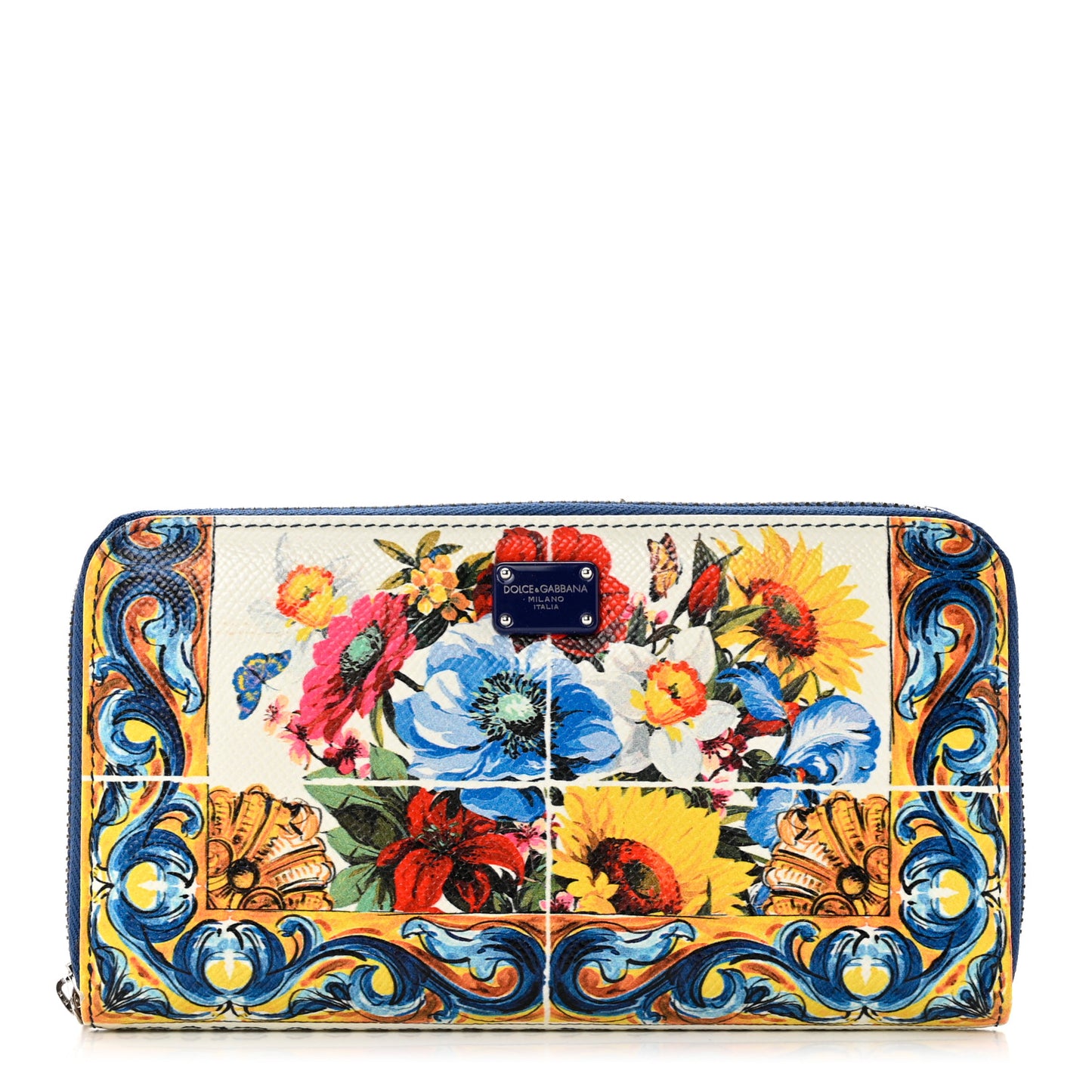 Dauphine Majolica Printed Zip Around Wallet Multicolor