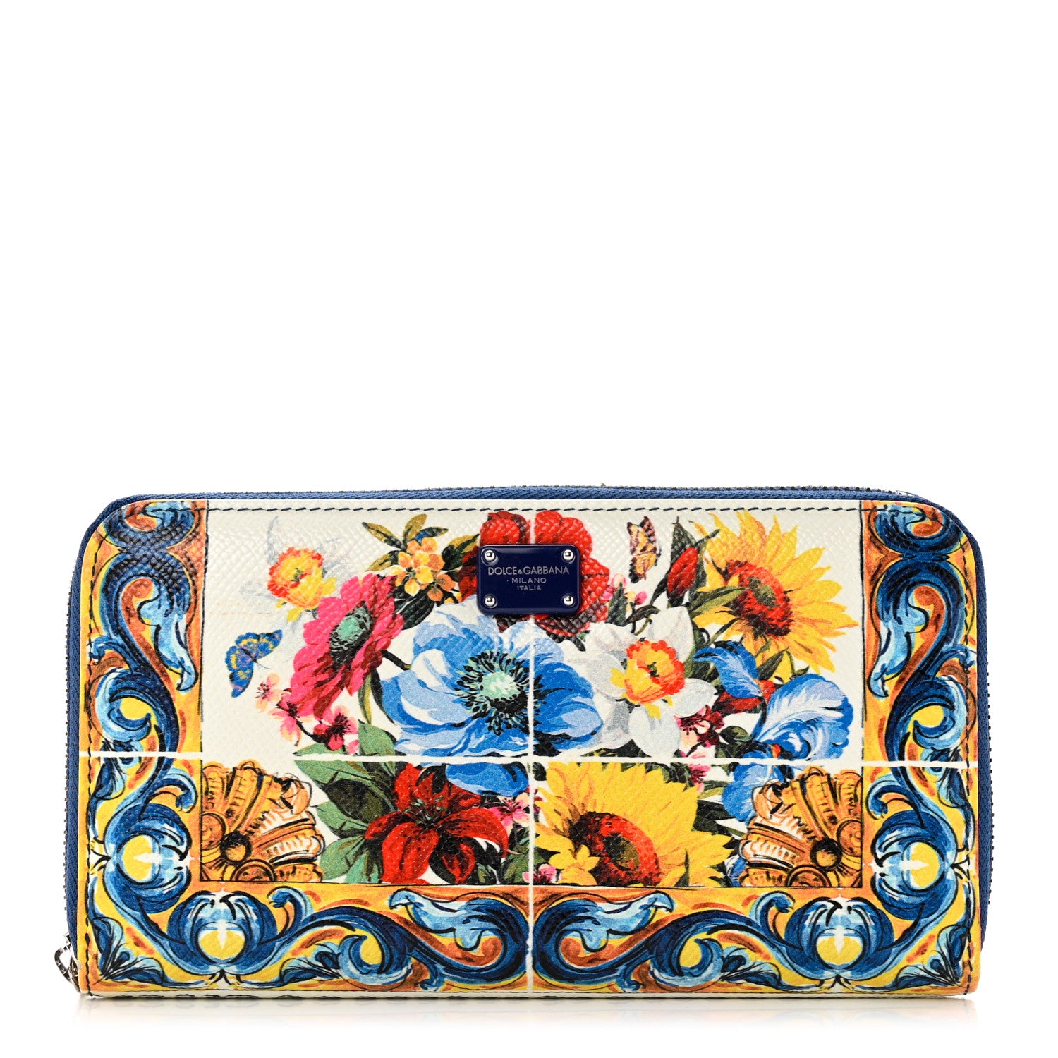 Dolce & Gabbana Dauphine Majolica Printed Zip Around Wallet Multicolor 1 of 7