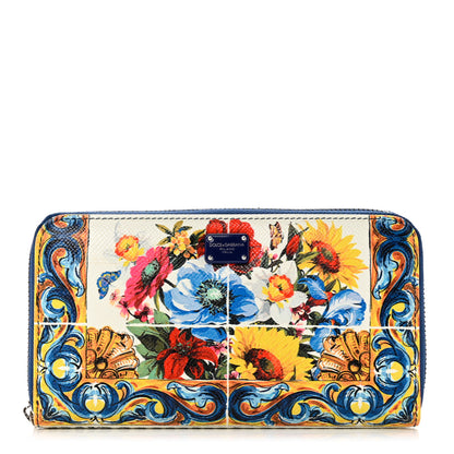 Dolce & Gabbana Dauphine Majolica Printed Zip Around Wallet Multicolor 1 of 7