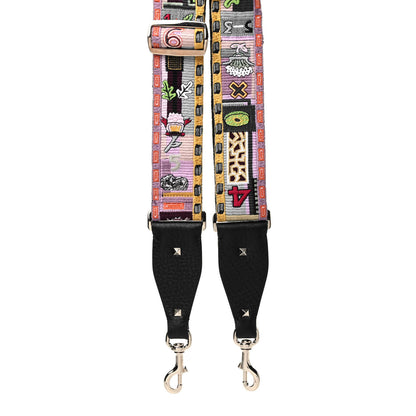 Valentino Garavani Canvas Embroidered Rockstud Guitar Strap Multicolor 4 of 7