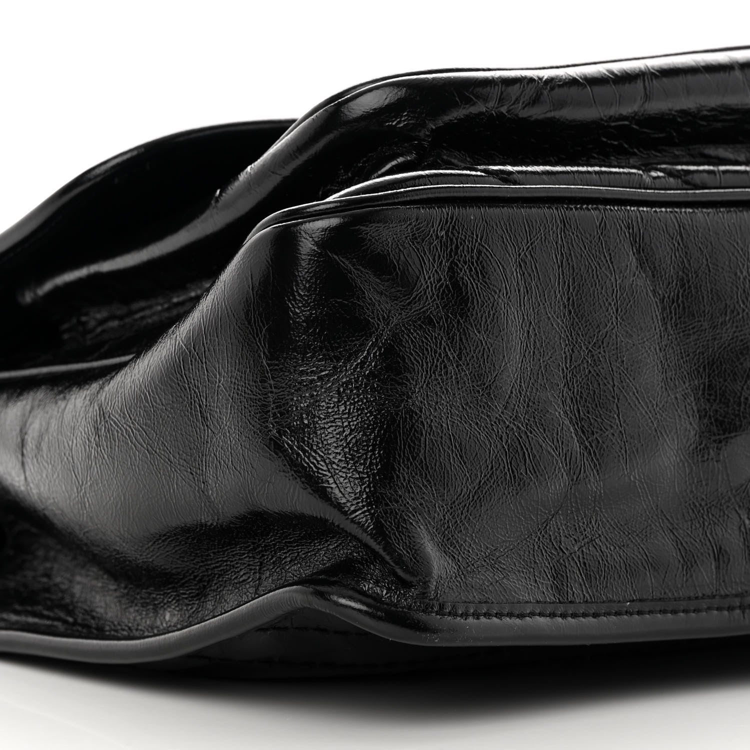 Saint Laurent Crinkled Calfskin Matelasse Monogram Medium Niki Chain Satchel Black 9 of 11