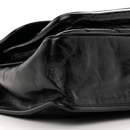 Saint Laurent Crinkled Calfskin Matelasse Monogram Medium Niki Chain Satchel Black 9 of 11