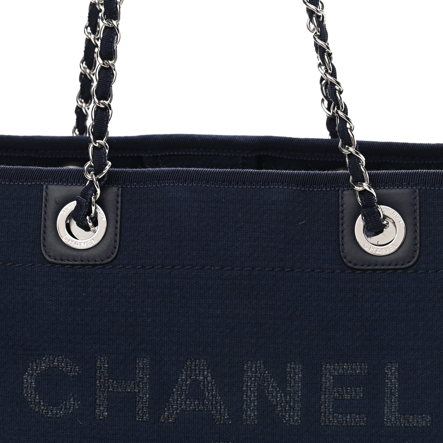 Chanel Mixed Fibers Small Deauville Tote Navy 9 of 11