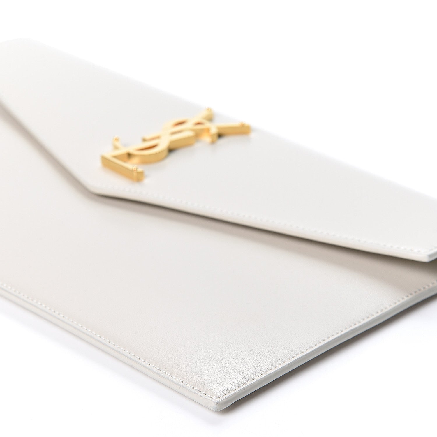 Saint Laurent Grain De Poudre Uptown Pouch Blanc Vintage 5 of 9