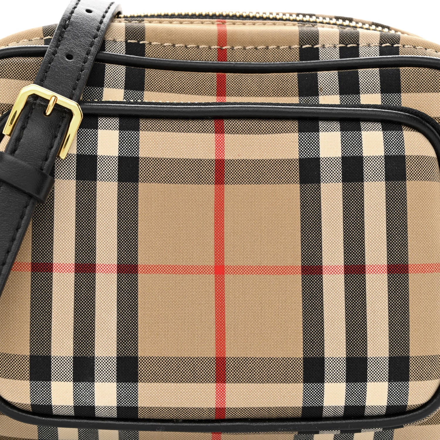 Burberry Calfskin Vintage Check Camera Bag Archive Beige 9 of 11
