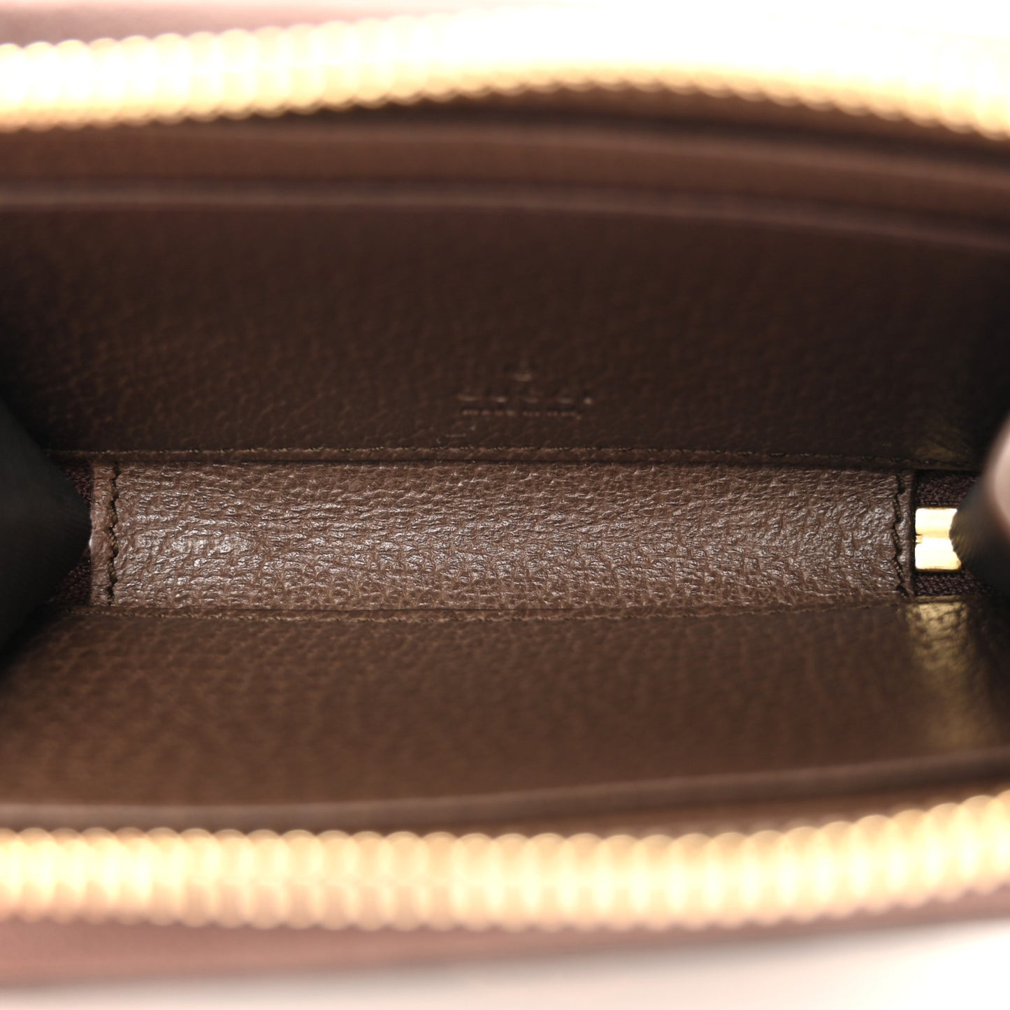 GG Supreme Monogram Textured Dollar Calfskin Web Ophidia Zip Around Card Case Wallet Beige Ebony New Acero