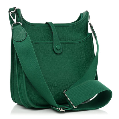 Hermes Taurillon Clemence Evelyne III PM Vert Vertigo 3 of 8