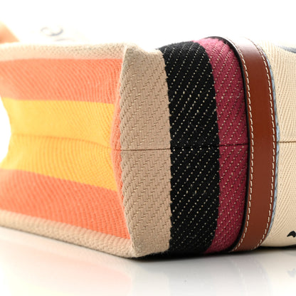 Chloe Cotton Calfskin Medium Woody Striped Tote Multicolor 9 of 13
