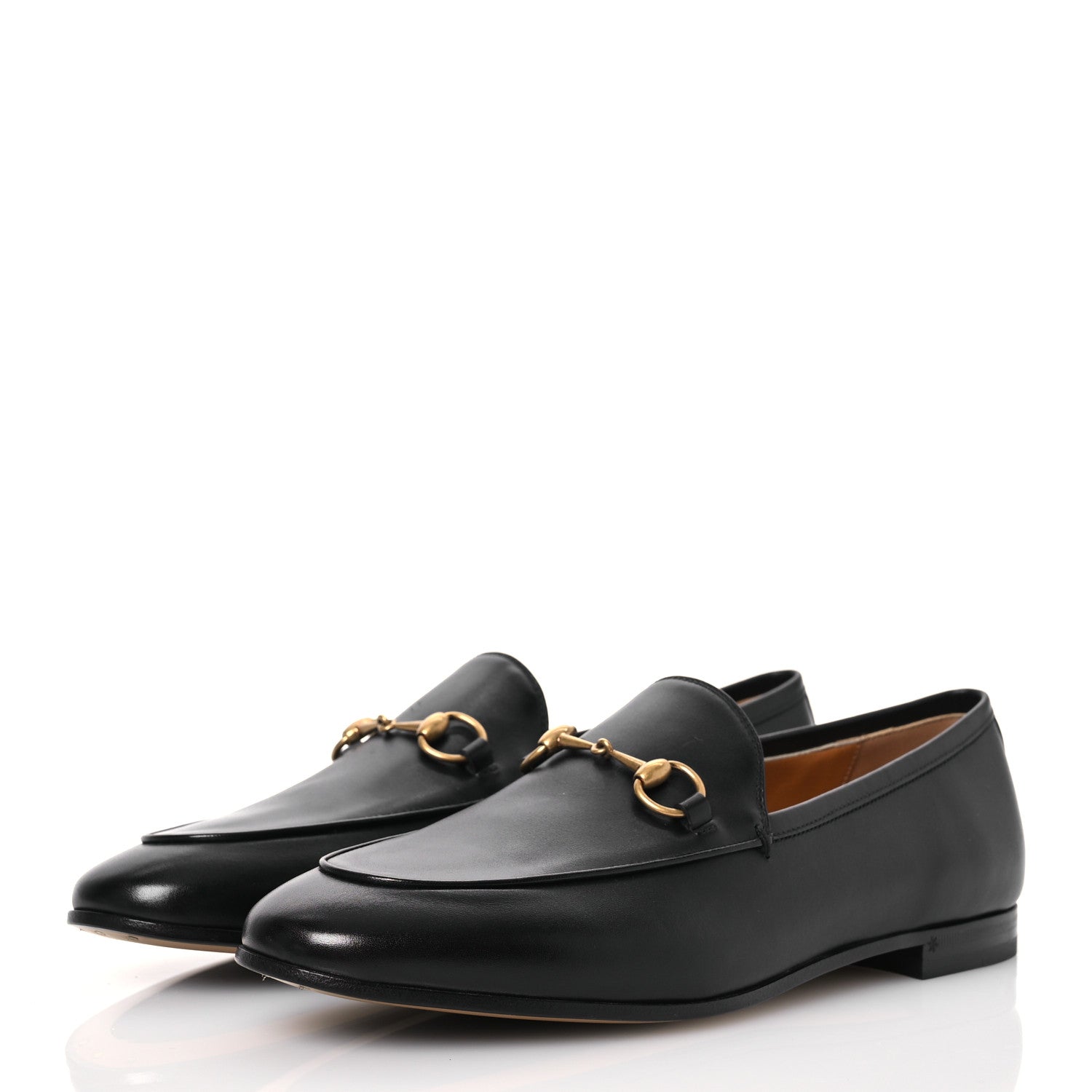 Gucci Calfskin Horsebit Womens Jordaan Loafers 39.5 Black 3 of 13