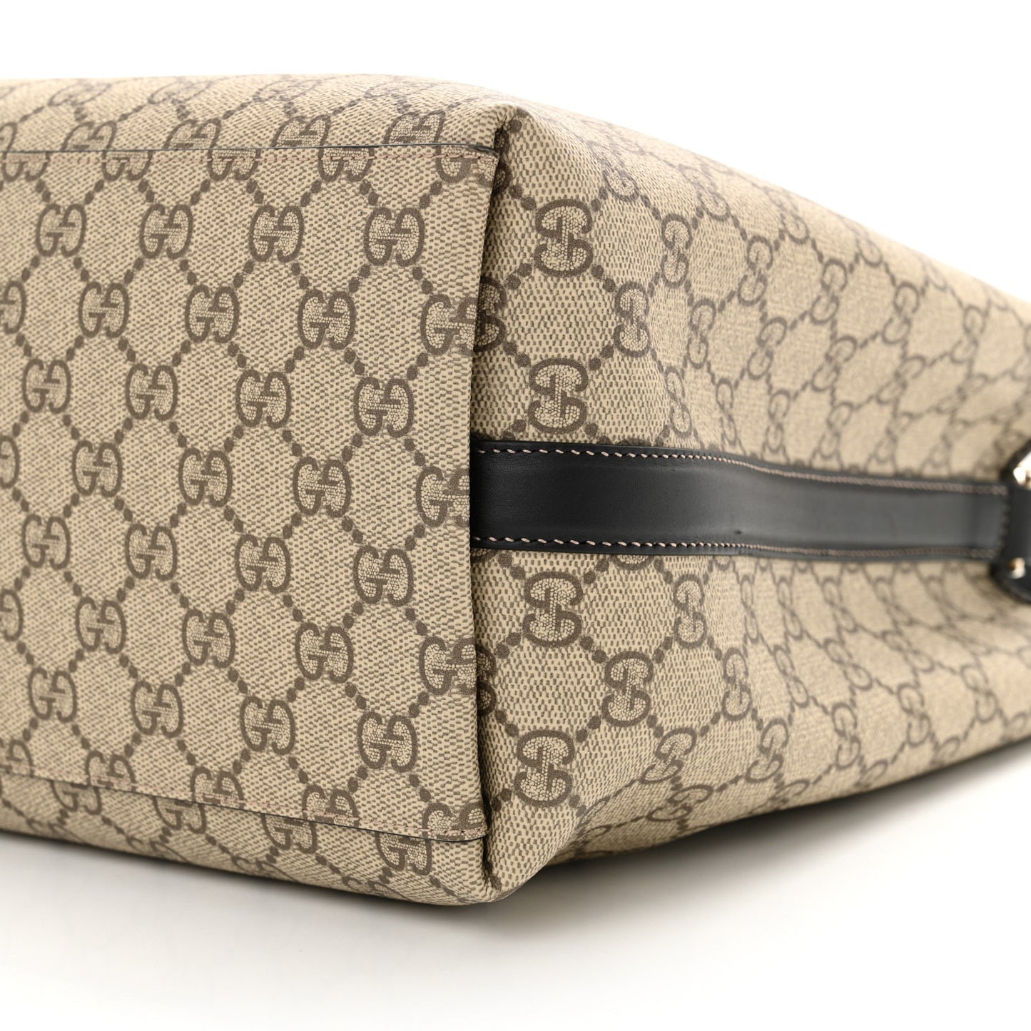 GG Supreme Monogram Medium Emblem Bucket Bag Beige Dark Brown Black