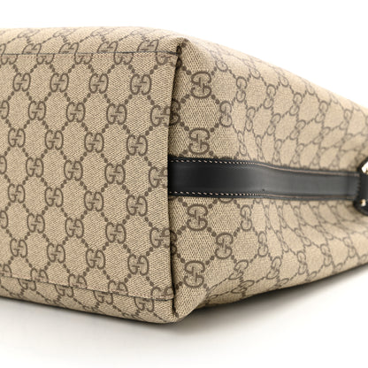 Gucci GG Supreme Monogram Medium Emblem Bucket Bag Beige Dark Brown Black 10 of 10