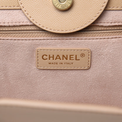 Chanel Caviar Small Studded Deauville Tote Beige 6 of 11