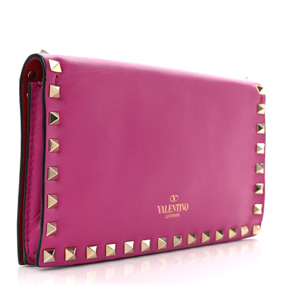 Valentino Garavani Nappa Small Rockstud Wristlet Clutch Fuxia 3 of 6