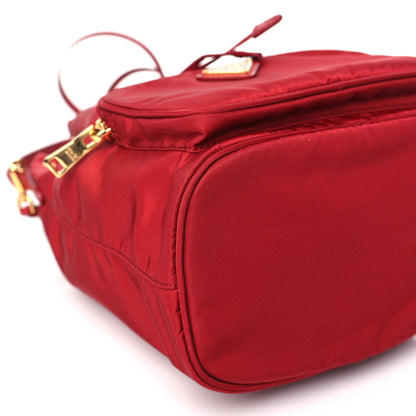 Prada Nylon Vela Saffiano Mini Bucket Crossbody Bag Fuoco 10 of 12