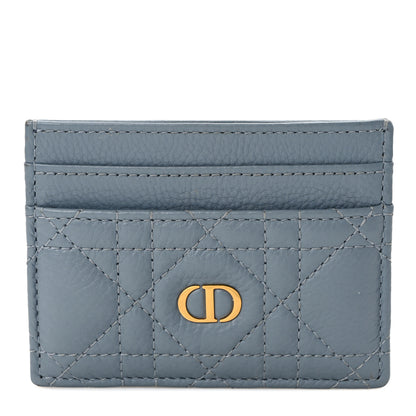 Christian Dior Supple Calfskin Cannage Caro Five-Slot Card Holder Cloud Blue 1 of 7
