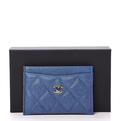 Chanel Iridescent Caviar Quilted Card Holder Dark Blue 9 of 9