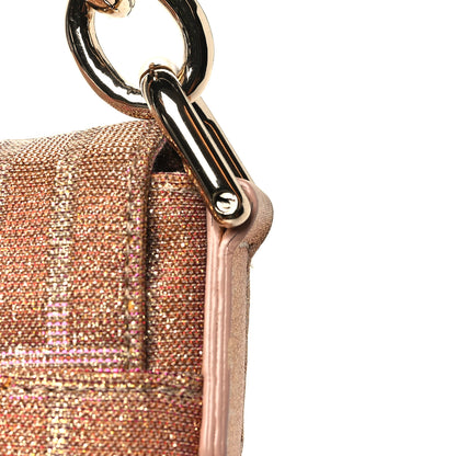 Fendi Metallic Lurex Zucca Large Mia Shoulder Flap Arancio Oro Chiaro 13 of 13