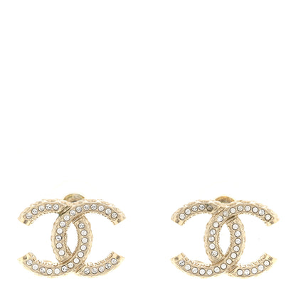Chanel Crystal CC Earrings Gold 1 of 5
