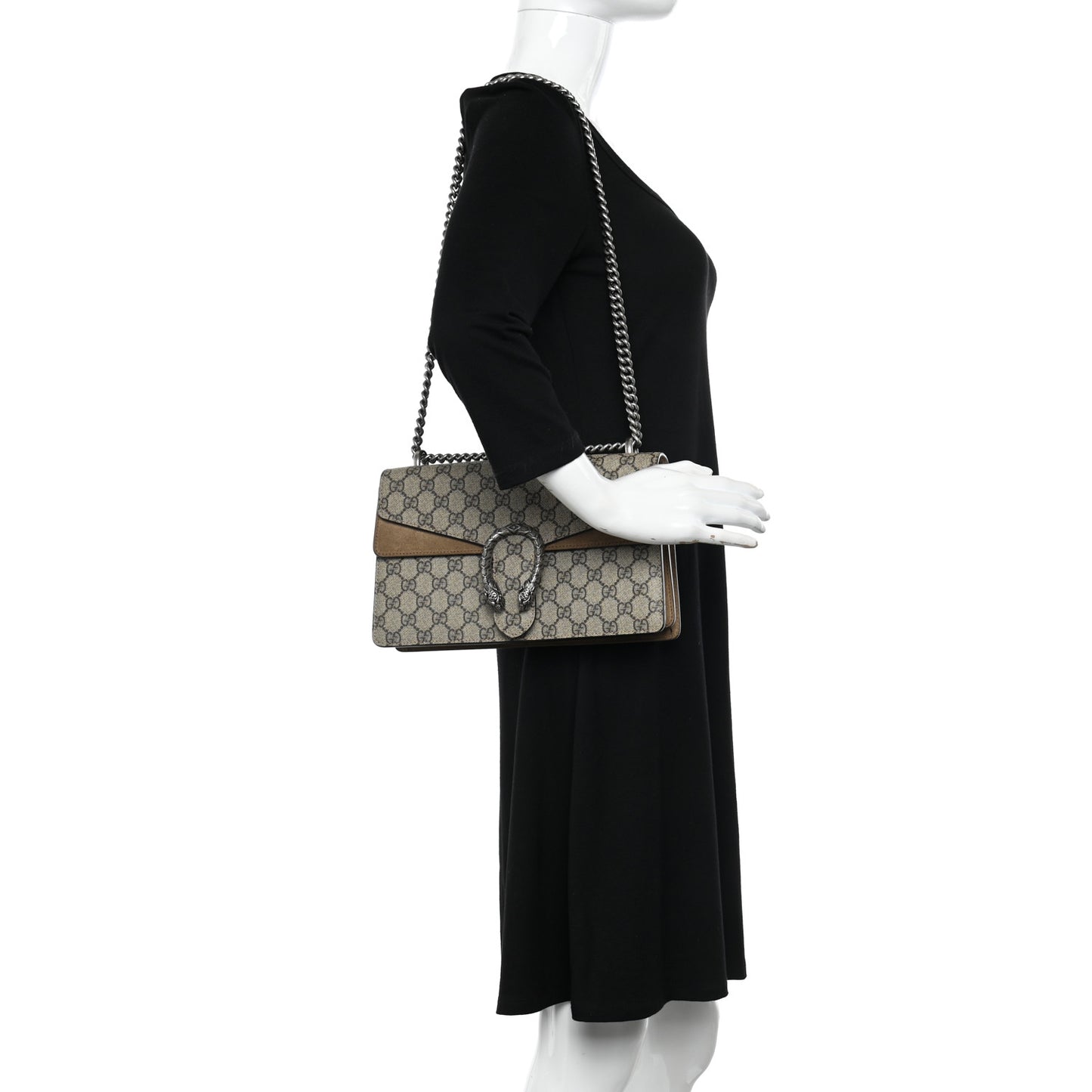 GG Supreme Monogram Small Dionysus Shoulder Bag Taupe