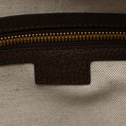 Gucci Monogram Jumbo GG Textured Dollar Calfskin Web Maxi Duffle Bag Camel Ebony 6 of 10