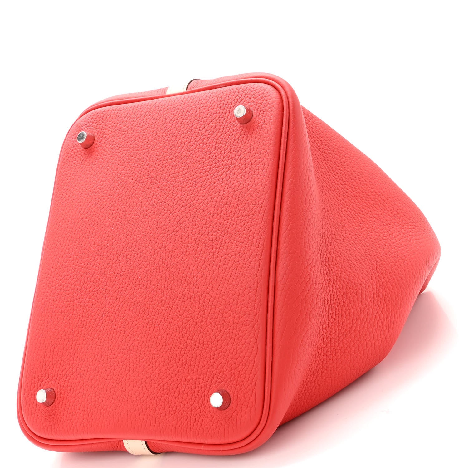 Hermes Taurillon Clemence Swift Eclat Picotin Lock 22 MM Rouge Tomate Rose Eglantine 8 of 13
