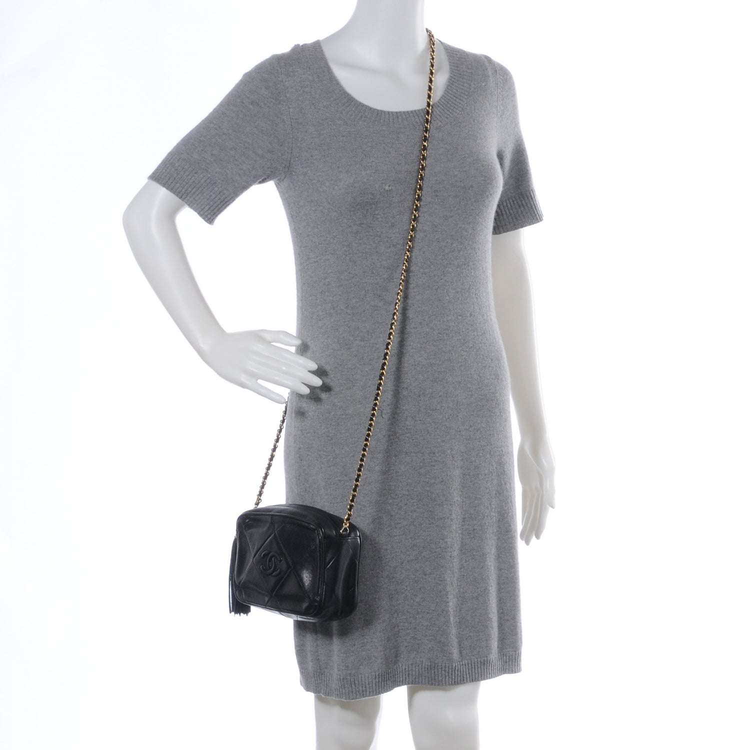 Chanel Lambskin Small Tassel Camera Case Black 2 of 7