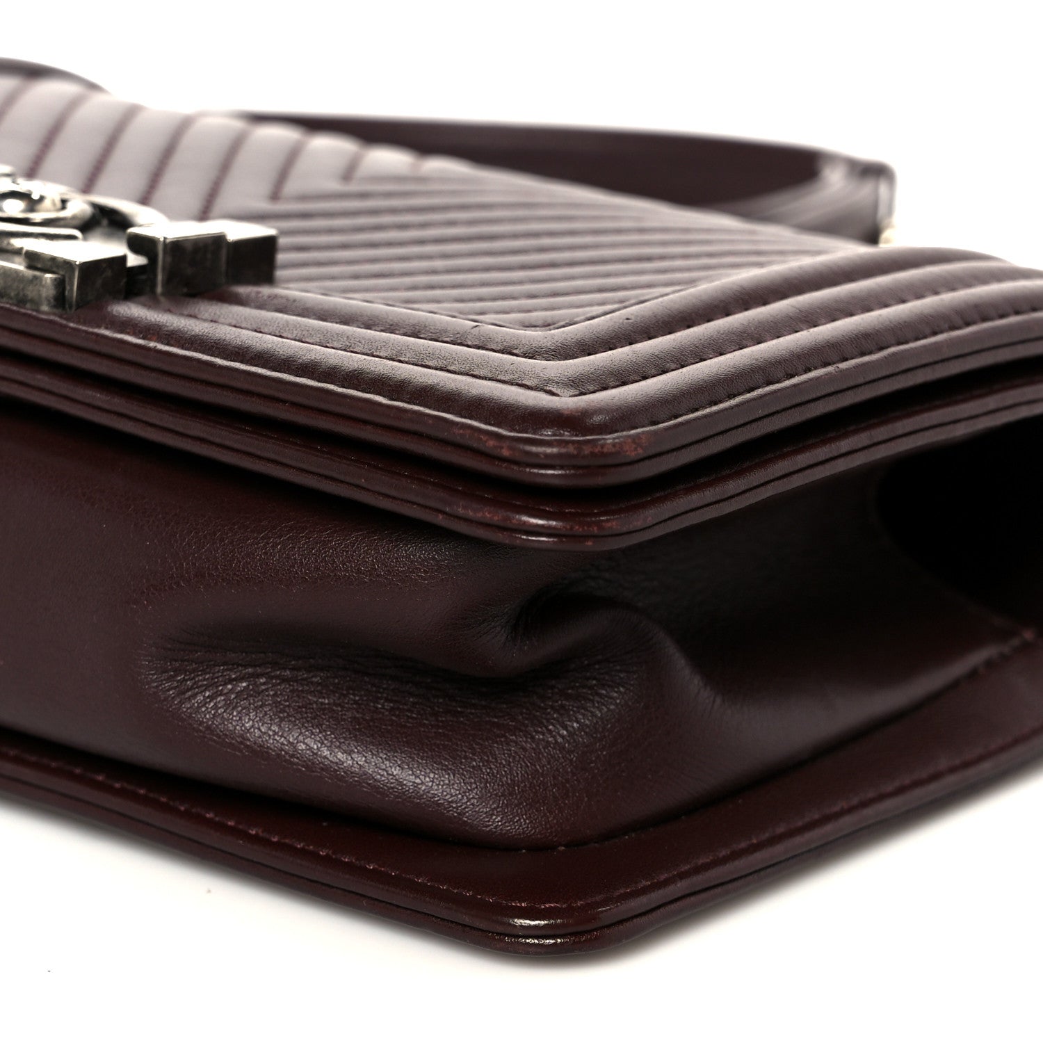 Chanel Calfskin Chevron Quilted Small Boy Flap Burgundy 10 of 10