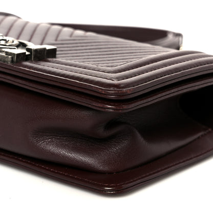 Chanel Calfskin Chevron Quilted Small Boy Flap Burgundy 10 of 10