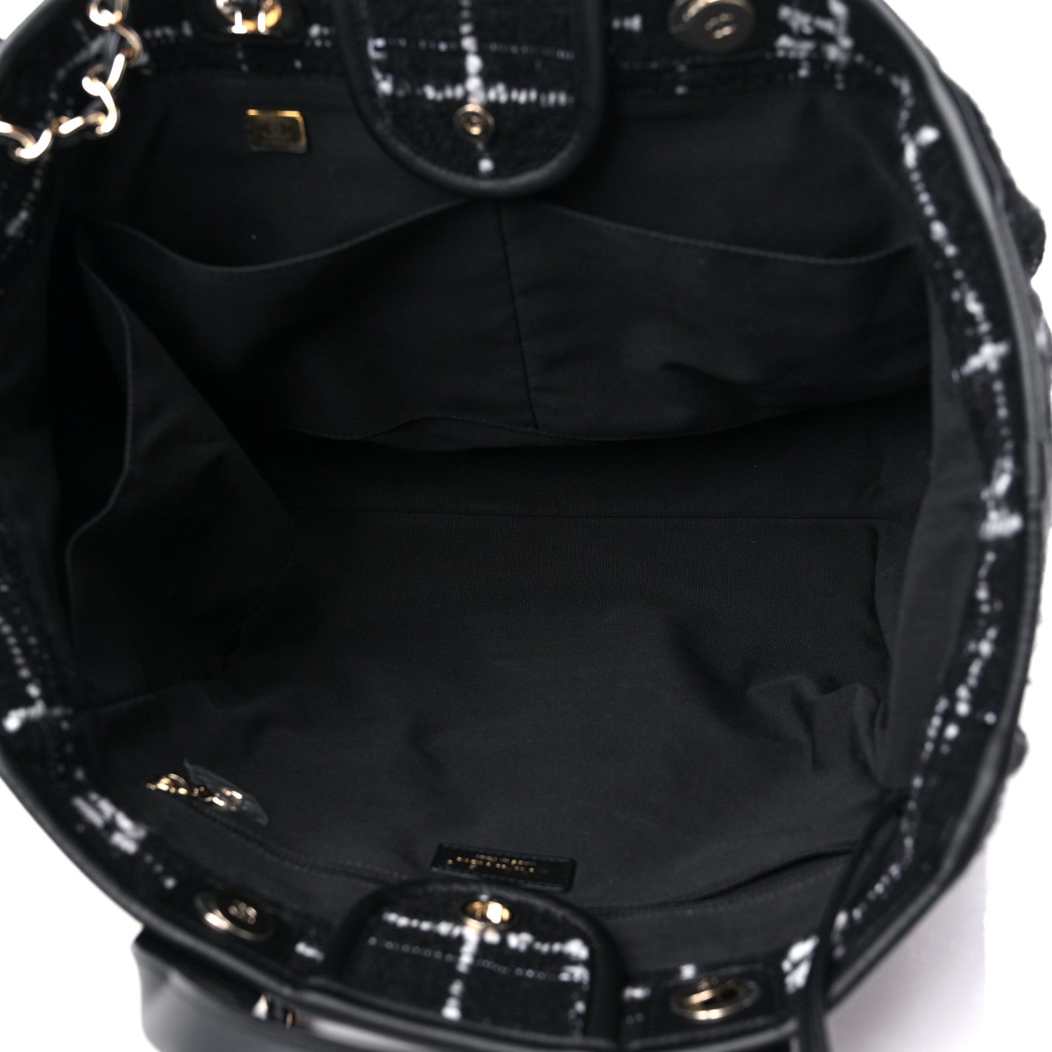 Chanel Tweed Medium Deauville Tote Black White Multicolor 6 of 10