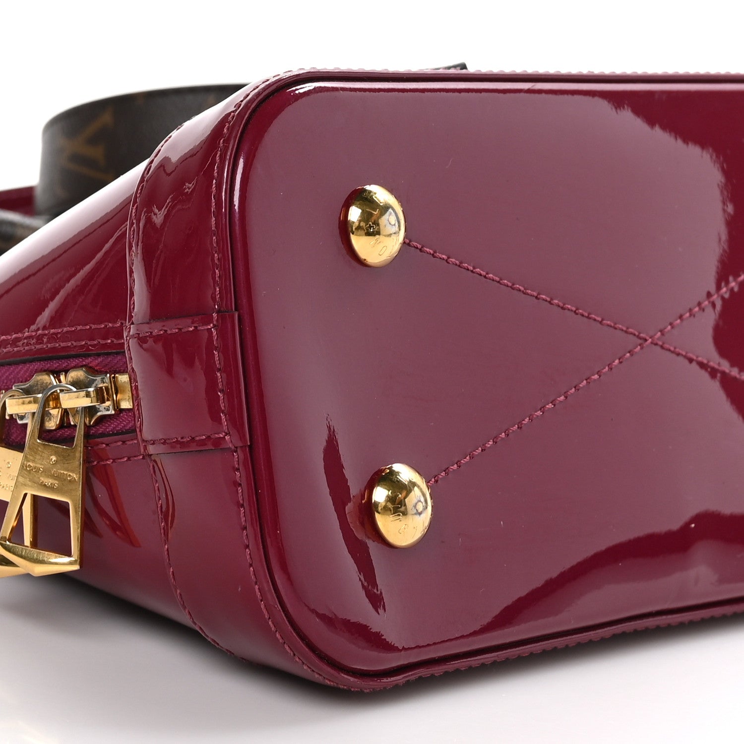 Louis Vuitton LOUIS VUITTON Patent Monogram Alma BB Magenta 7 of 8