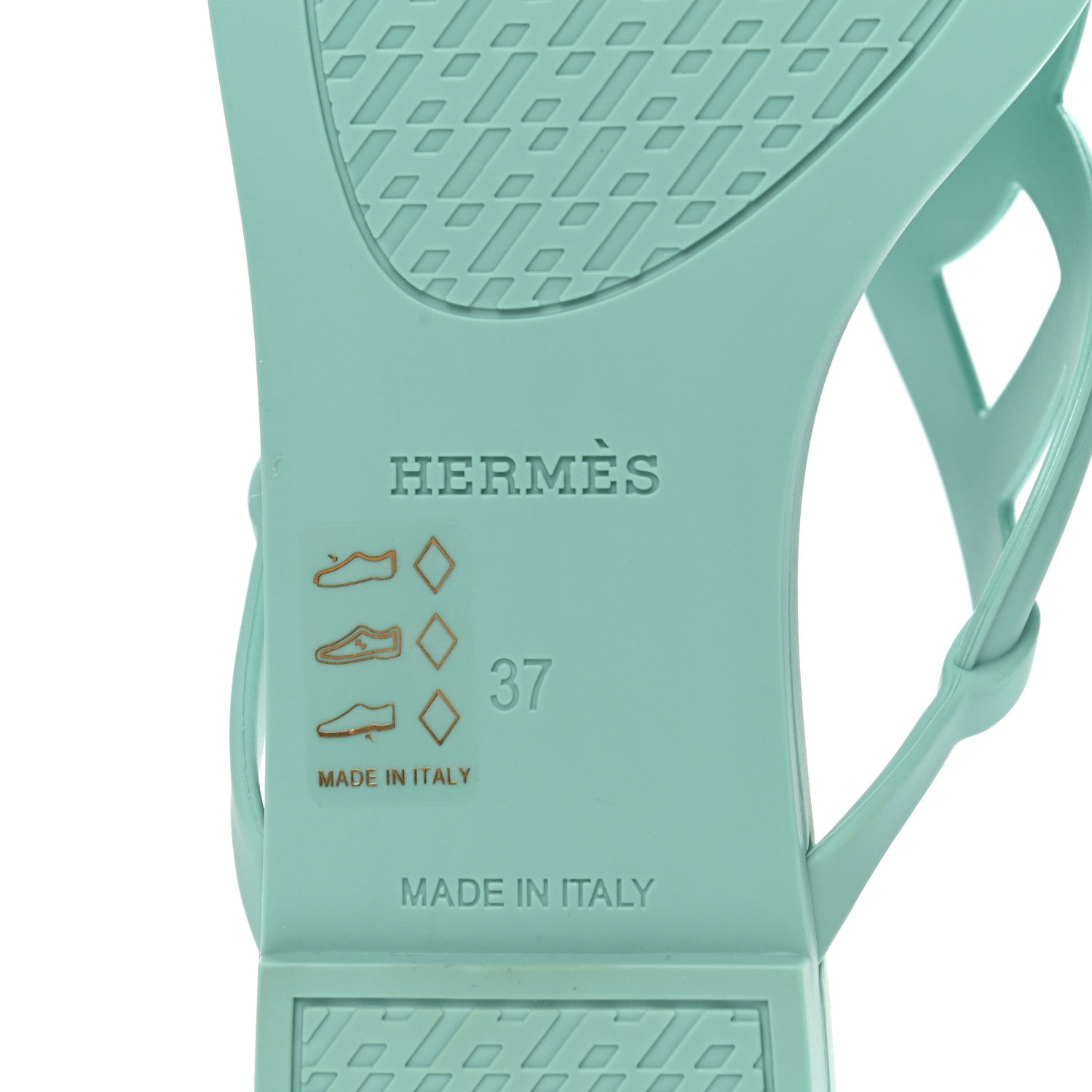 Hermes Rubber Womens Egerie Sandals 37 Vert Embrun 6 of 9