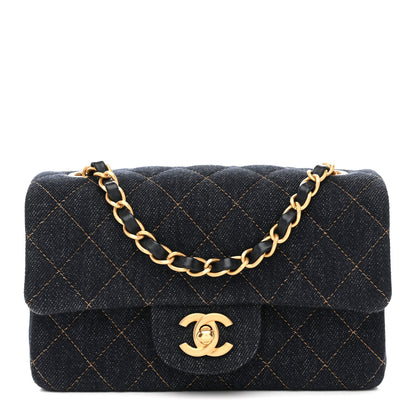 Chanel Denim Quilted Mini Rectangular Flap Dark Blue 1 of 10