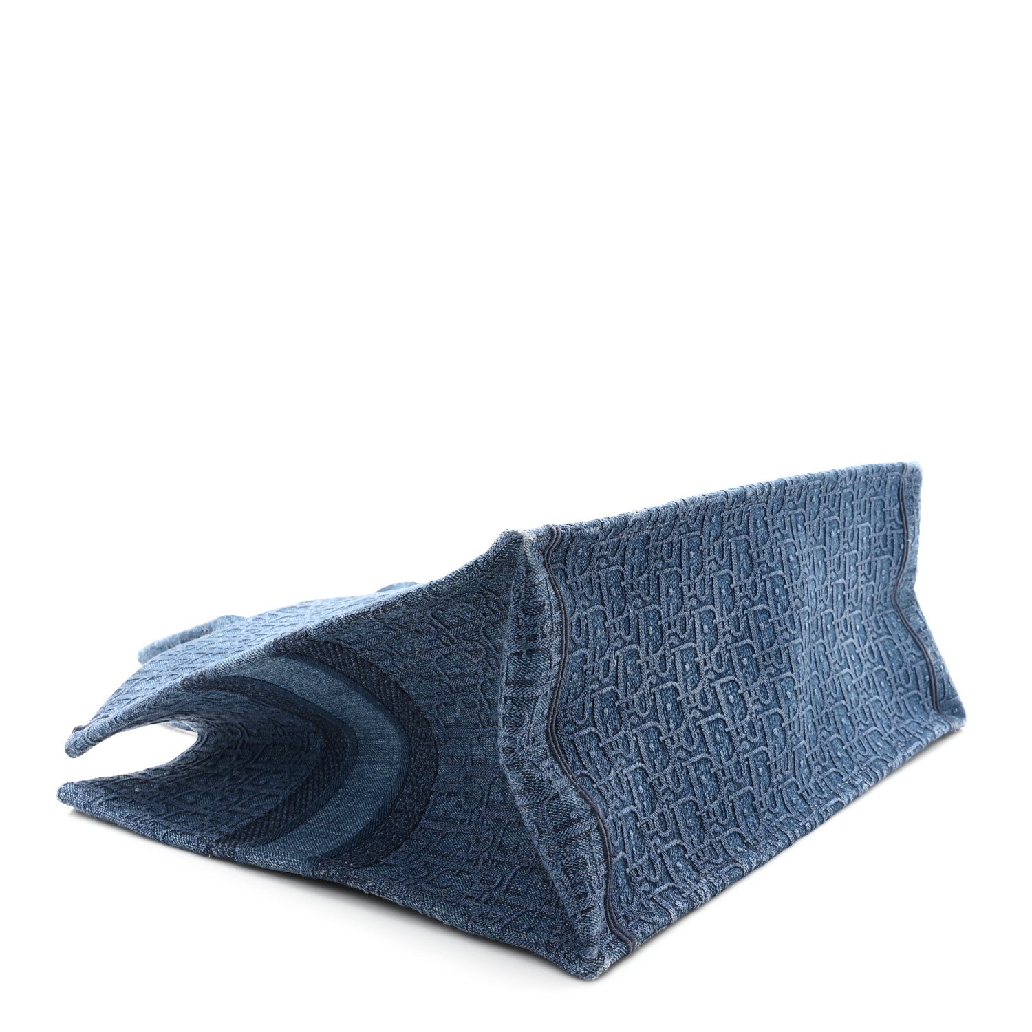 Christian Dior Oblique Denim Book Tote Denim Blue 4 of 12