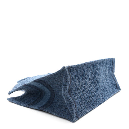Christian Dior Oblique Denim Book Tote Denim Blue 4 of 12
