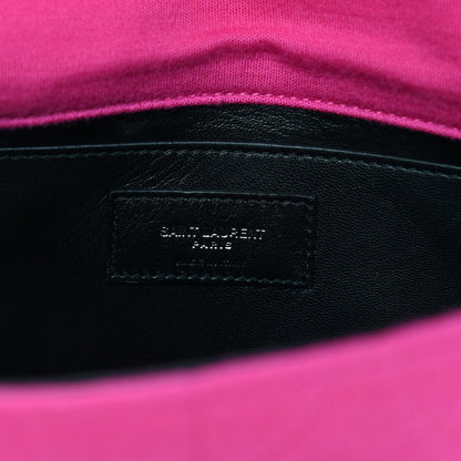Saint Laurent Jersey Wool Patchwork Monogram Medium Jamie Fuchsia 6 of 10