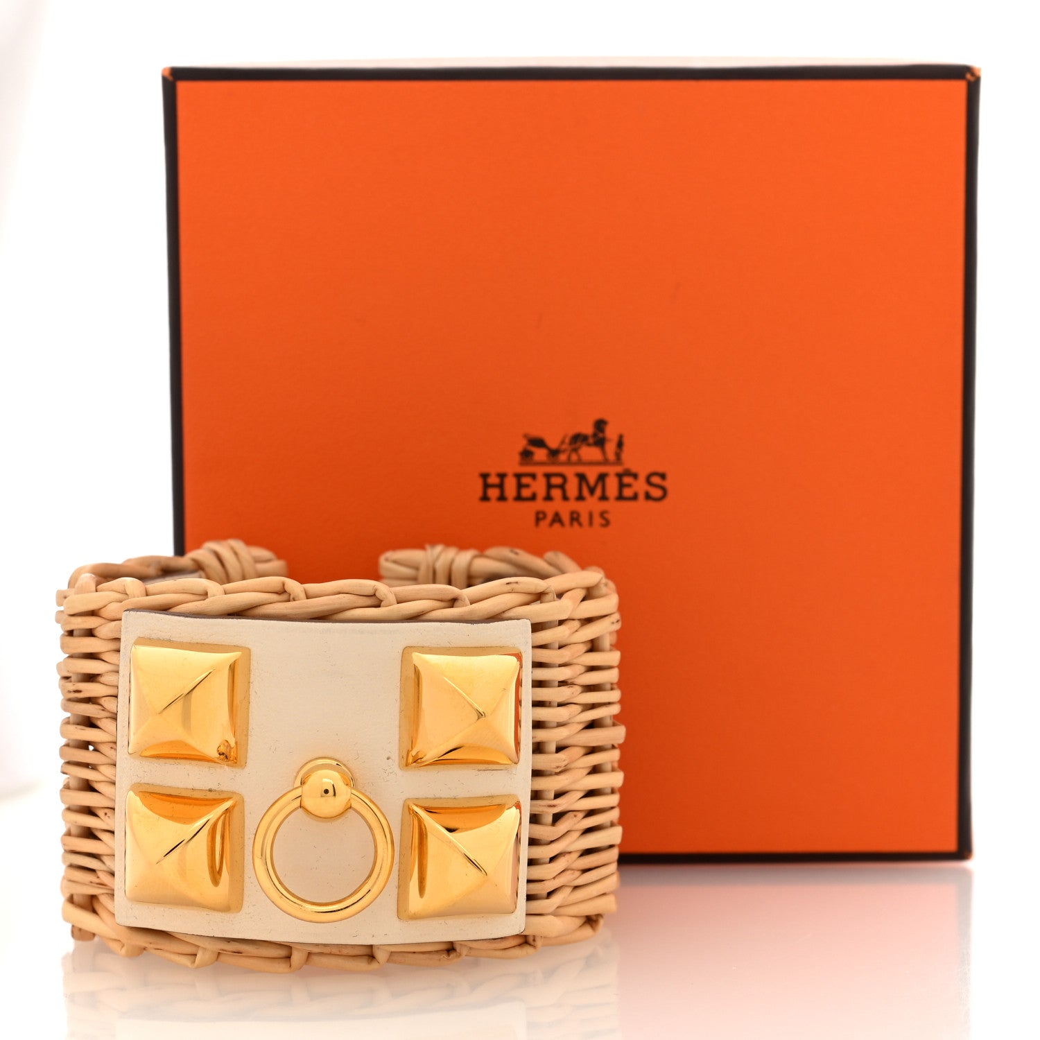 Hermes Barenia Osier Collier De Chien CDC Picnic Bracelet T2 Nata 6 of 6