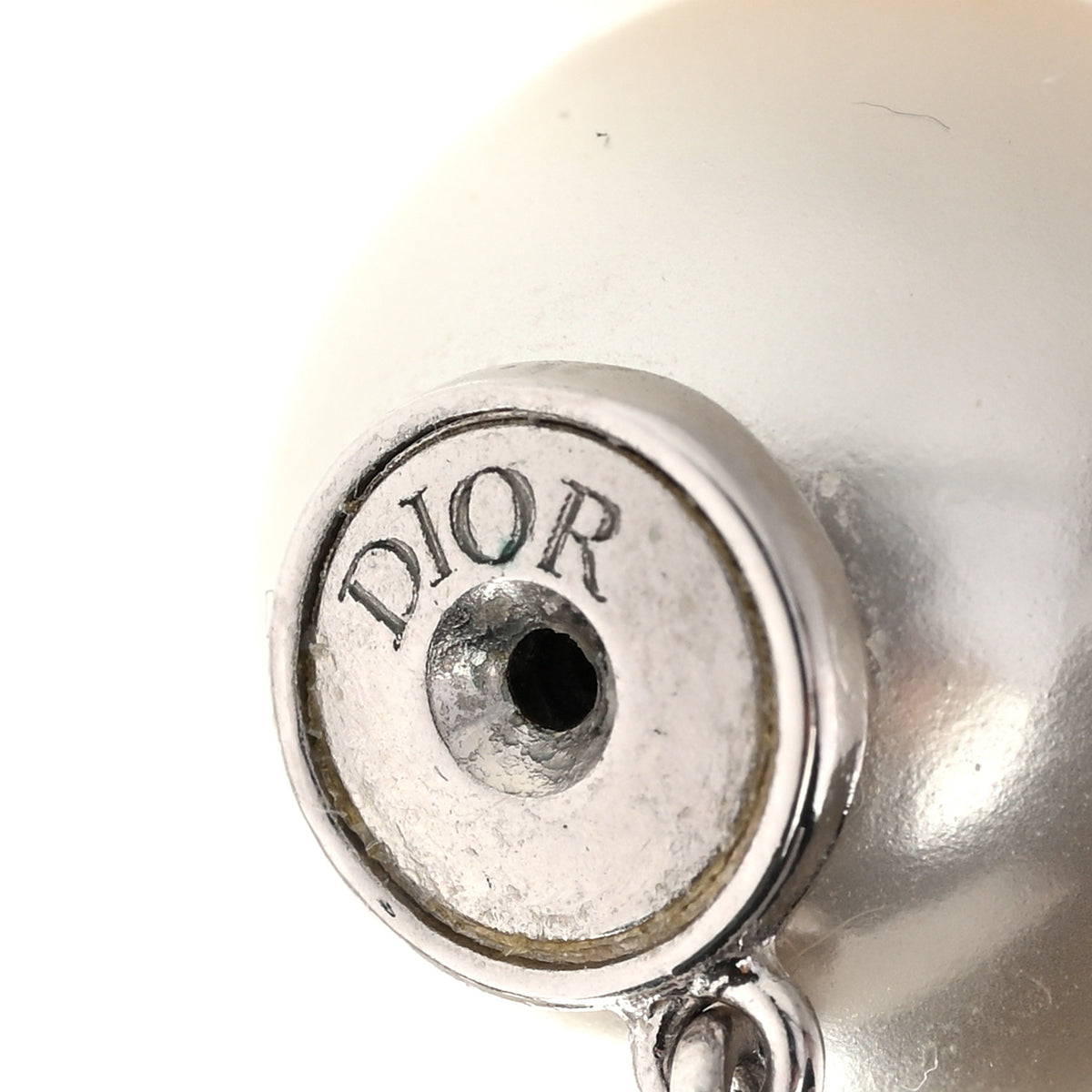 Christian Dior Pearl Crystal Tribal CD Drop Earrings Silver 4 of 5