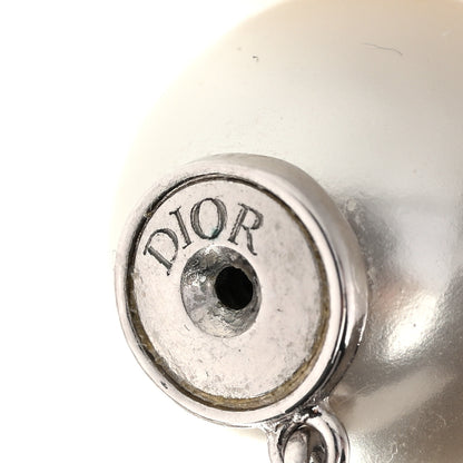 Christian Dior Pearl Crystal Tribal CD Drop Earrings Silver 4 of 5
