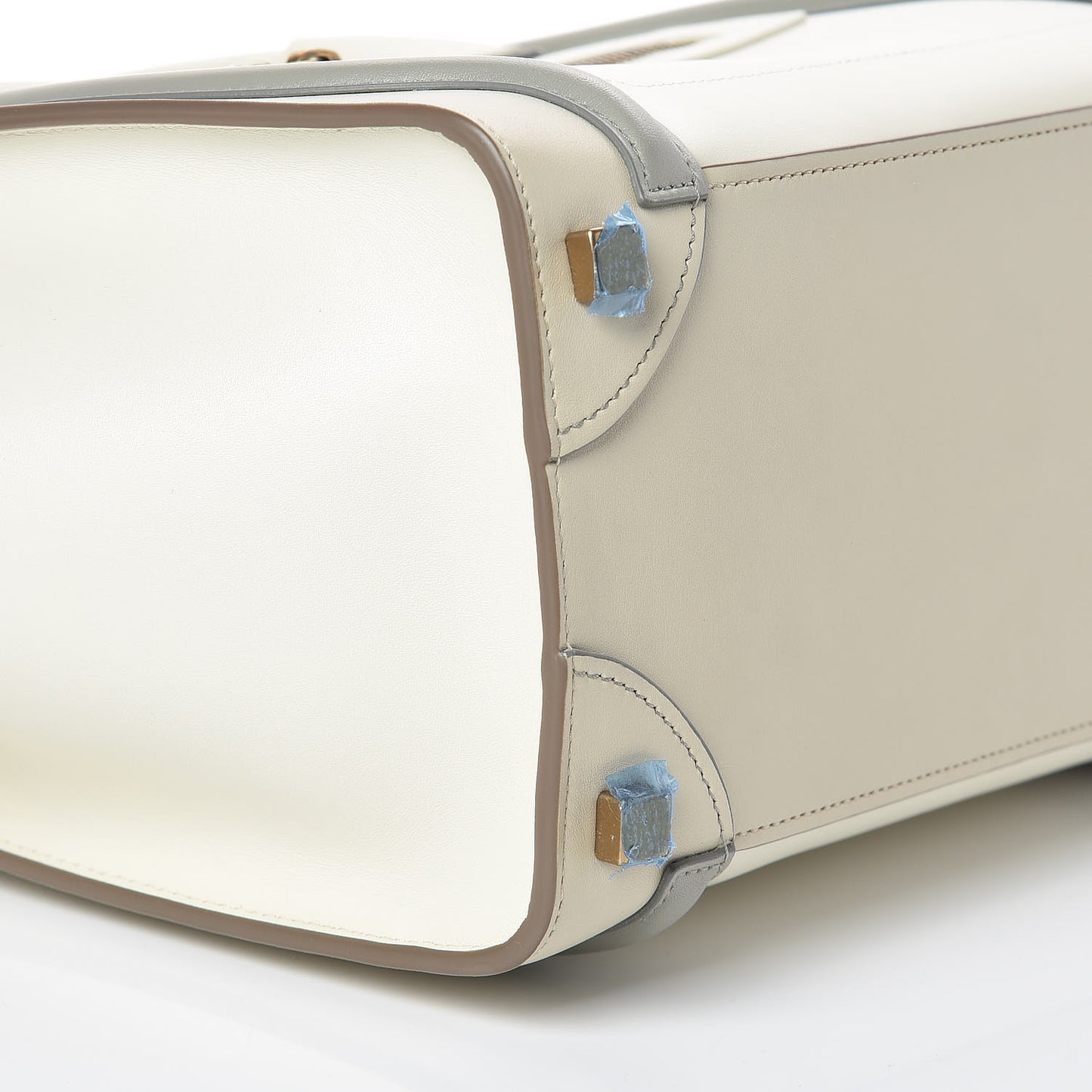 Shiny Smooth Calfskin Micro Tri-Color Luggage Natural