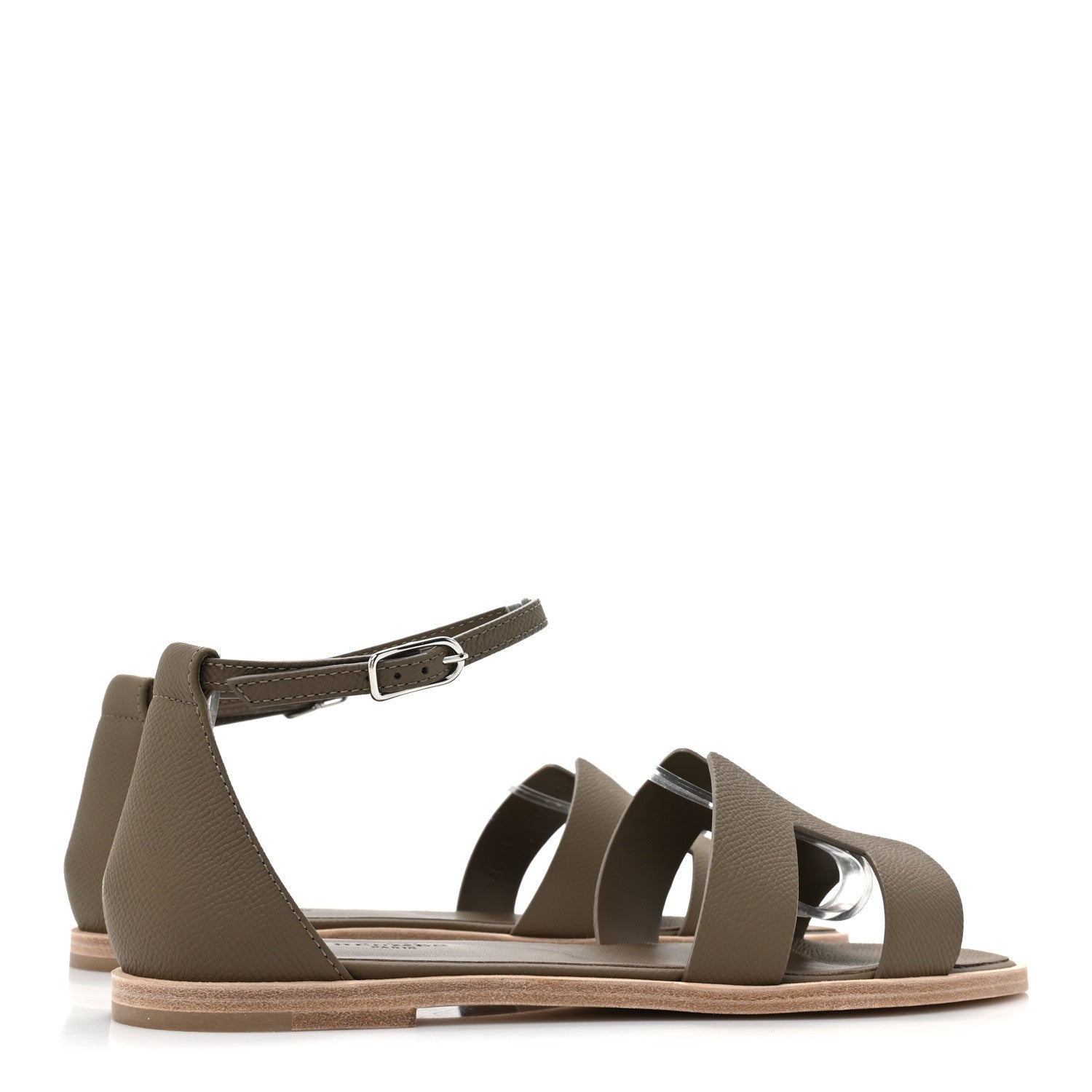 Hermes Epsom Santorini Sandals 40 Etoupe 4 of 8