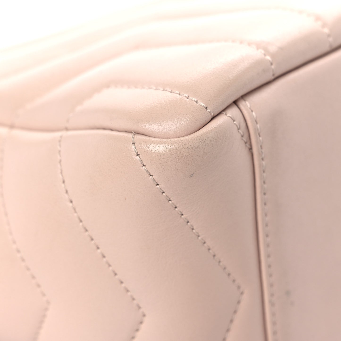 Calfskin Y Quilted Monogram Small Loulou Bowling Bag Nude Powder
