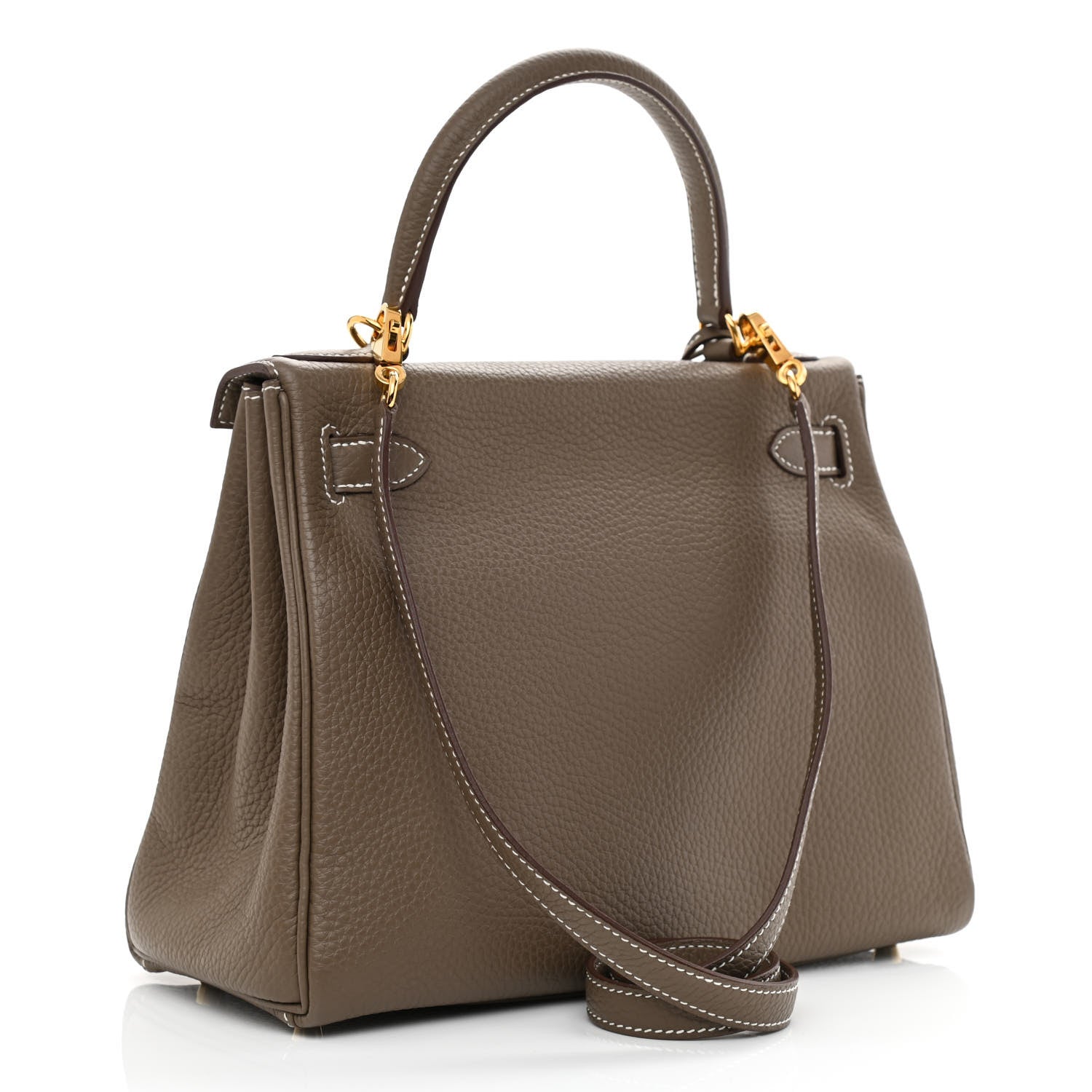 Hermes Taurillon Clemence Kelly Retourne 28 Etoupe 3 of 11